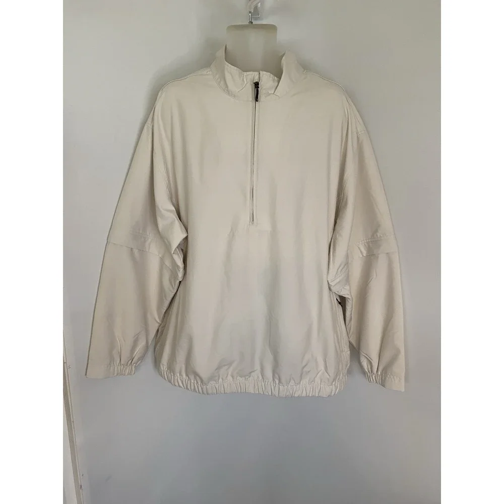 Cutter & Buck CB Windtek Half Zip Ivory Golf Jacket Men's 2XB/2TG Zipped Pockets